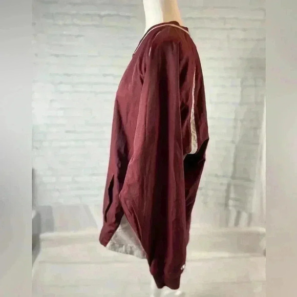 Champion Vintage 90s Adult M Pullover V-Neck Windbreaker Lined Jacket Maroon red - Picture 2 of 16
